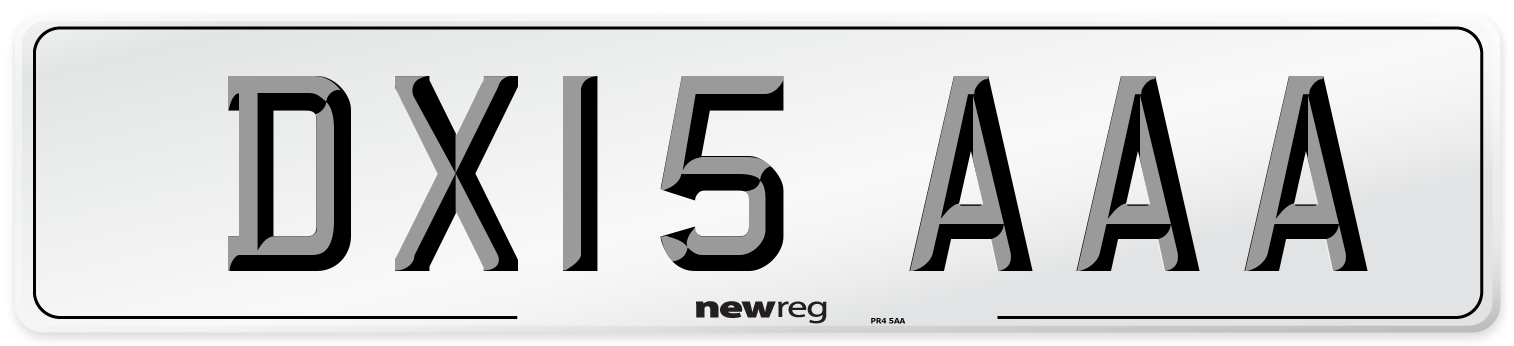 DX15 AAA Number Plate from New Reg